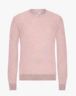 Light Merino Wool Crew - Faded Pink