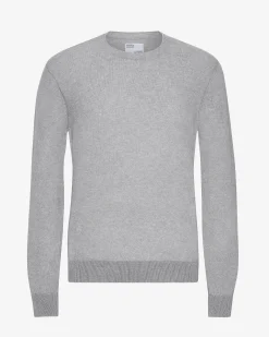 Light Merino Wool Crew - Heather Grey
