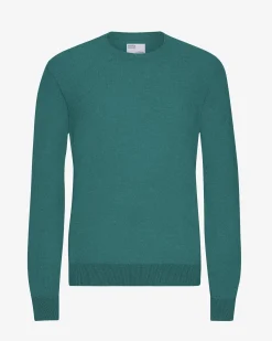 Light Merino Wool Crew - Ocean Green