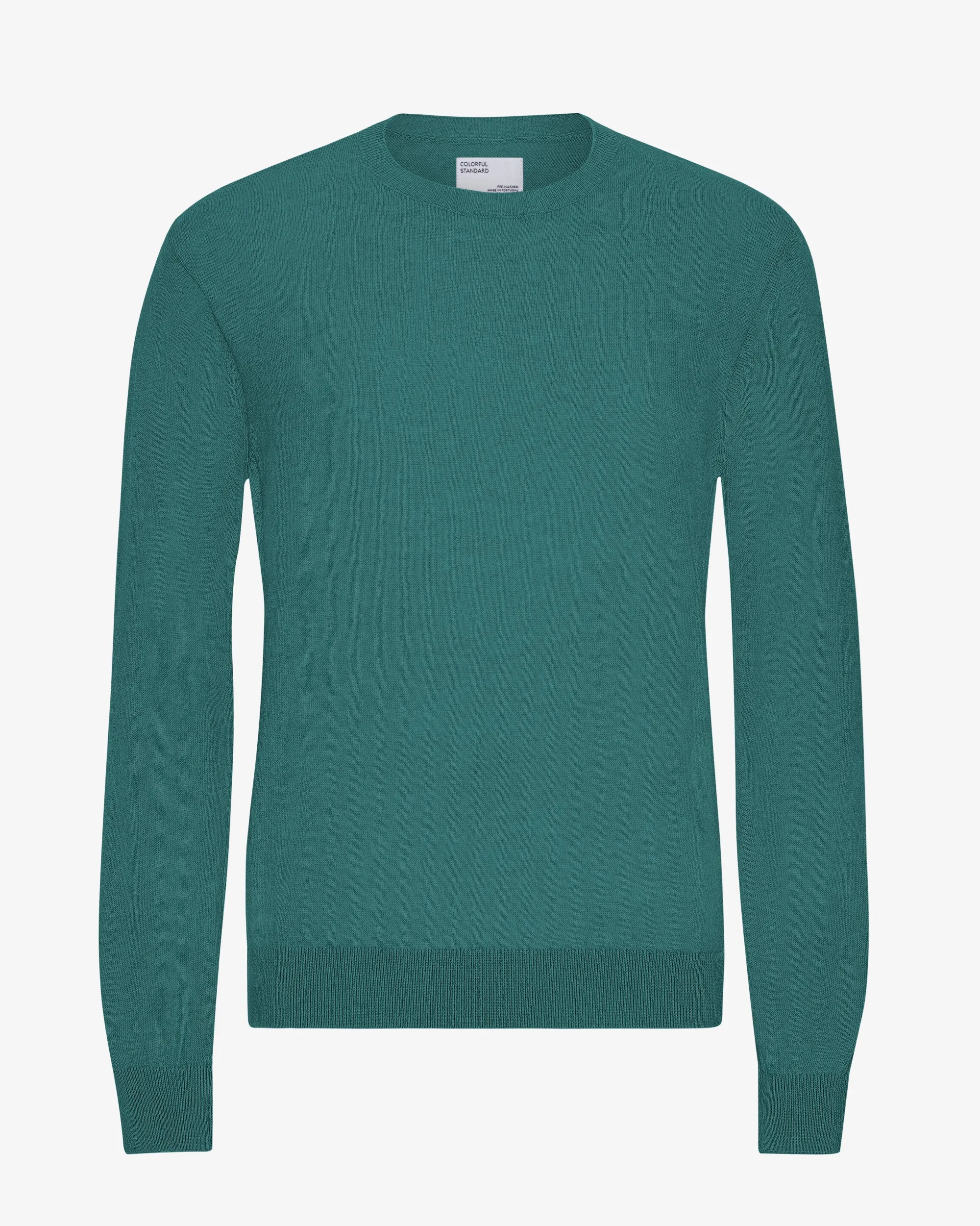 Light Merino Wool Crew - Ocean Green