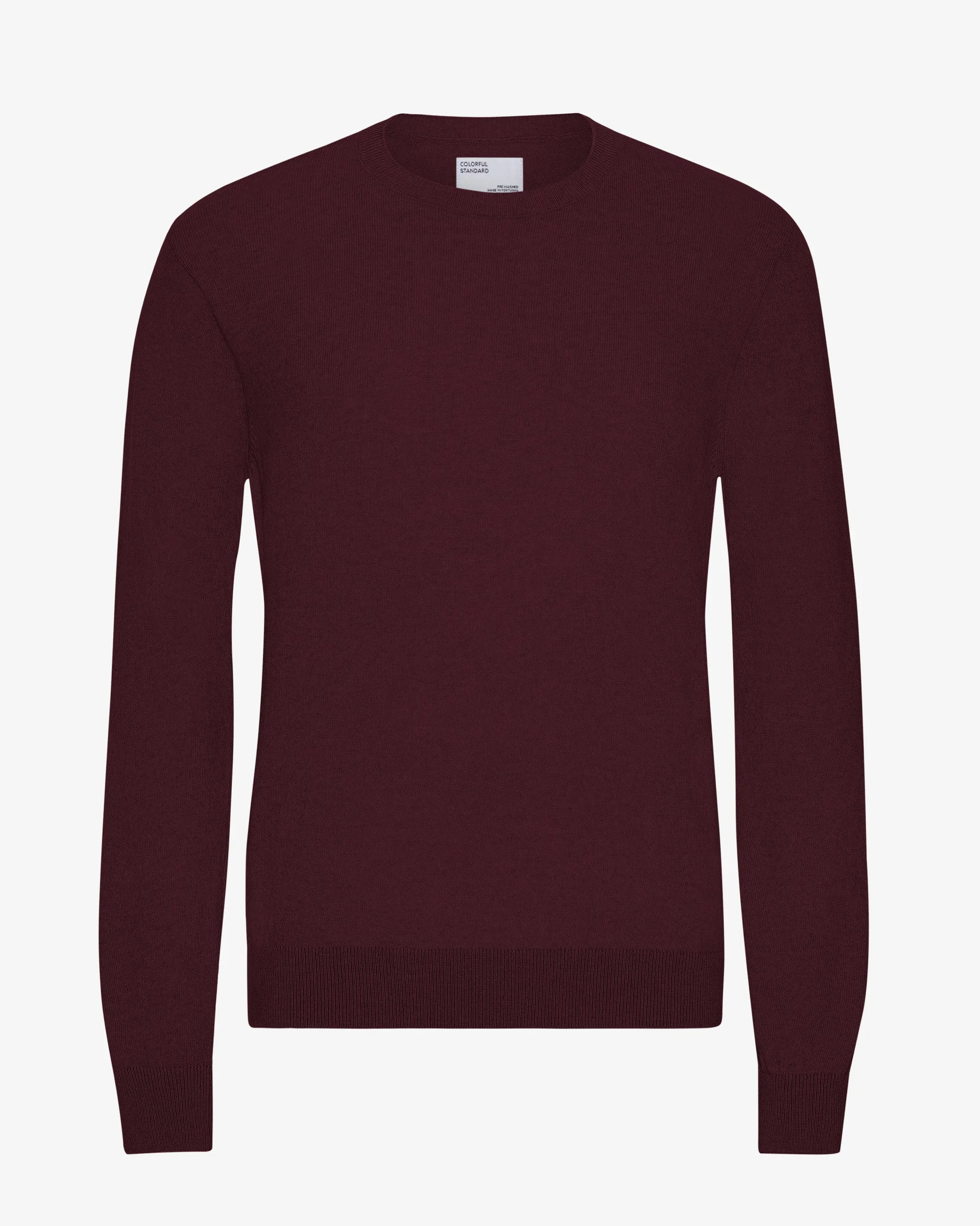 Light Merino Wool Crew - Oxblood Red