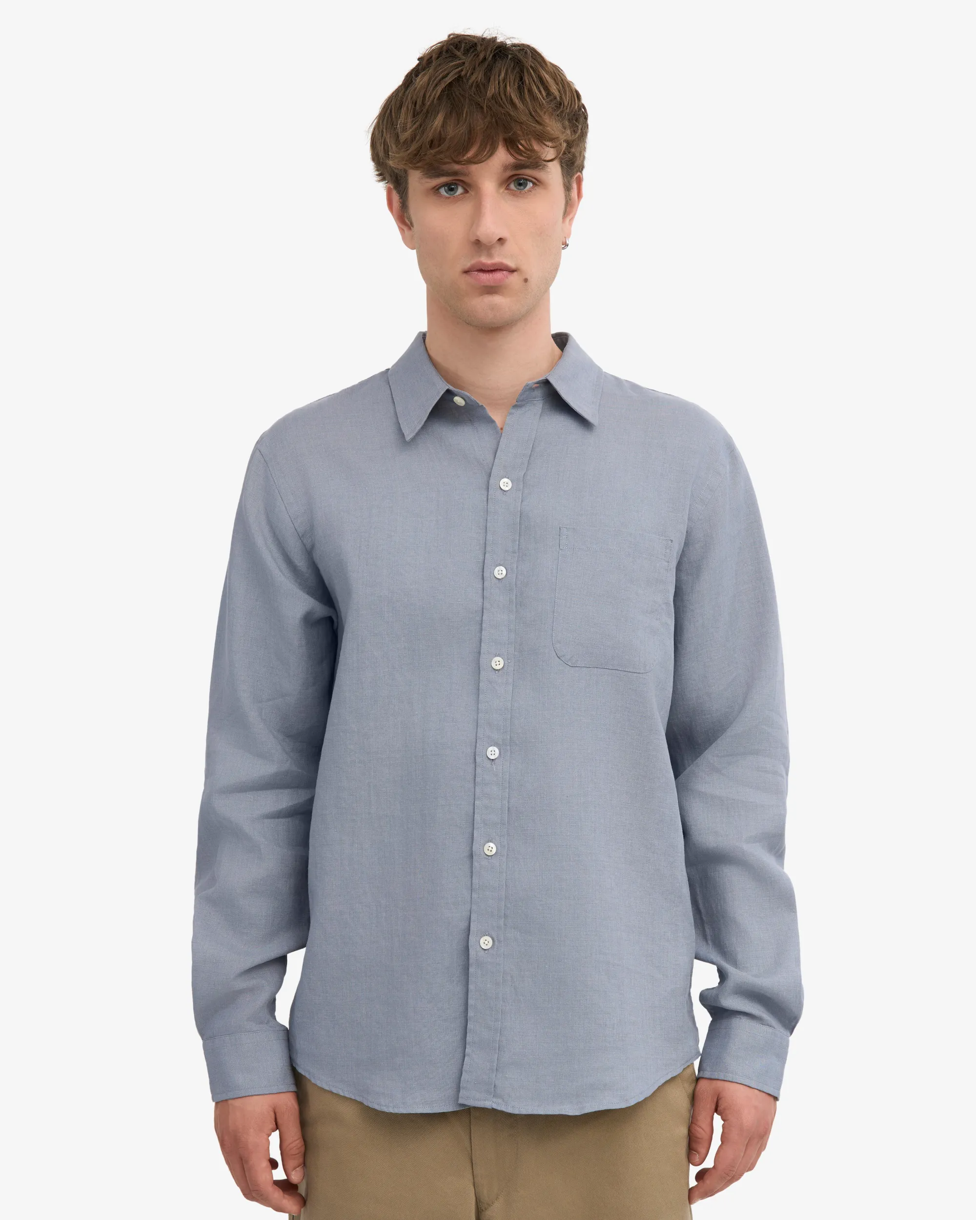 Linen Shirt - Steel Blue