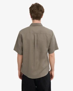 Linen SS Shirt - Dusty Olive