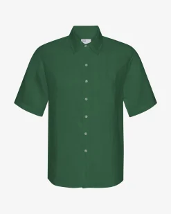 Linen SS Shirt - Emerald Green