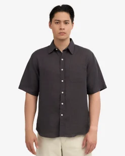 Linen SS Shirt - Lava Grey