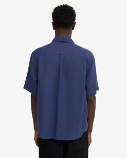 Linen SS Shirt - Marine Blue