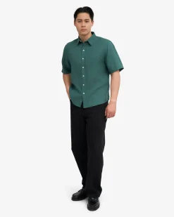 Linen SS Shirt - Ocean Green