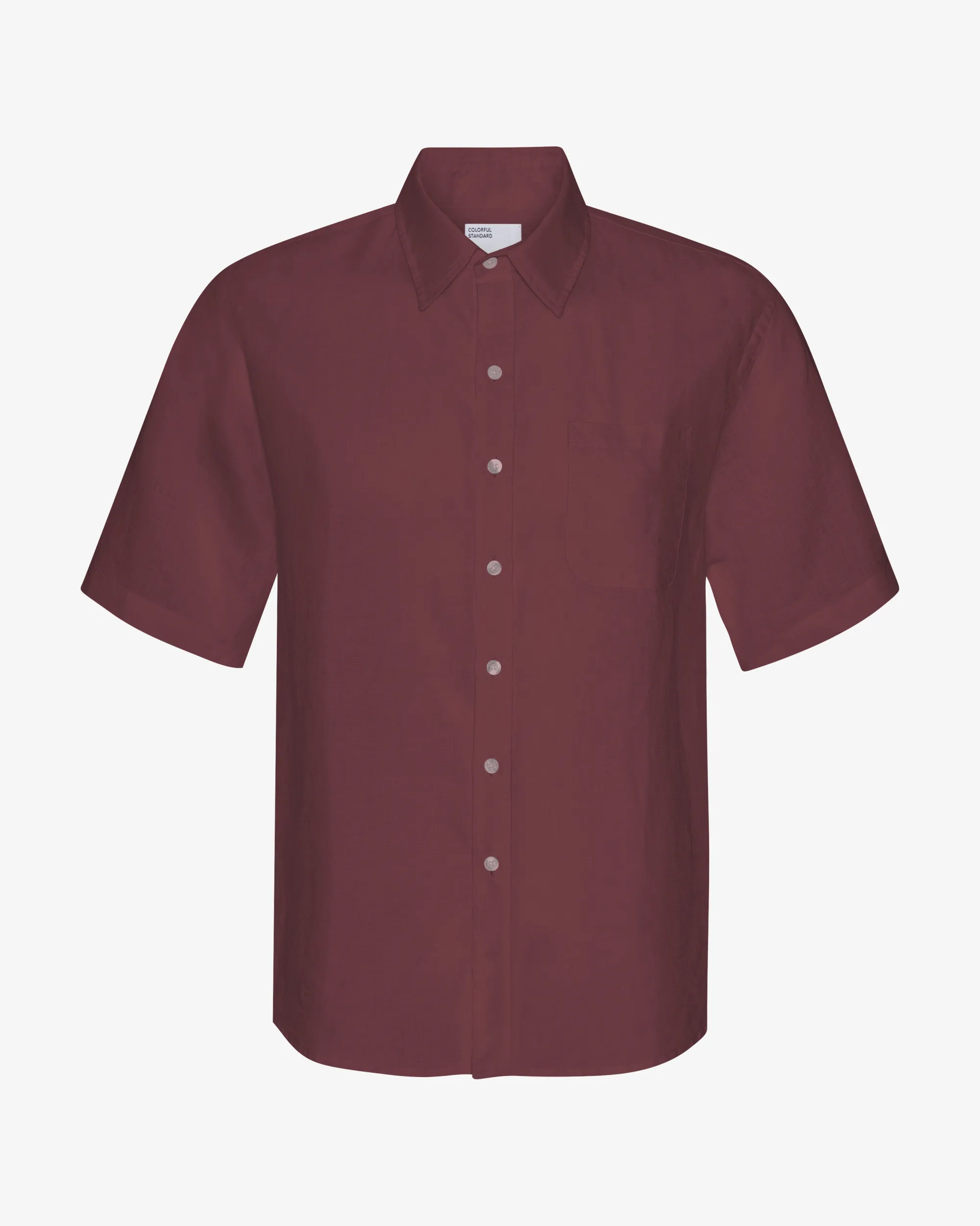 Linen SS Shirt - Oxblood Red