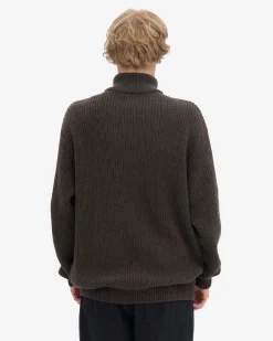 Merino Quarter Zip - Coffee Brown