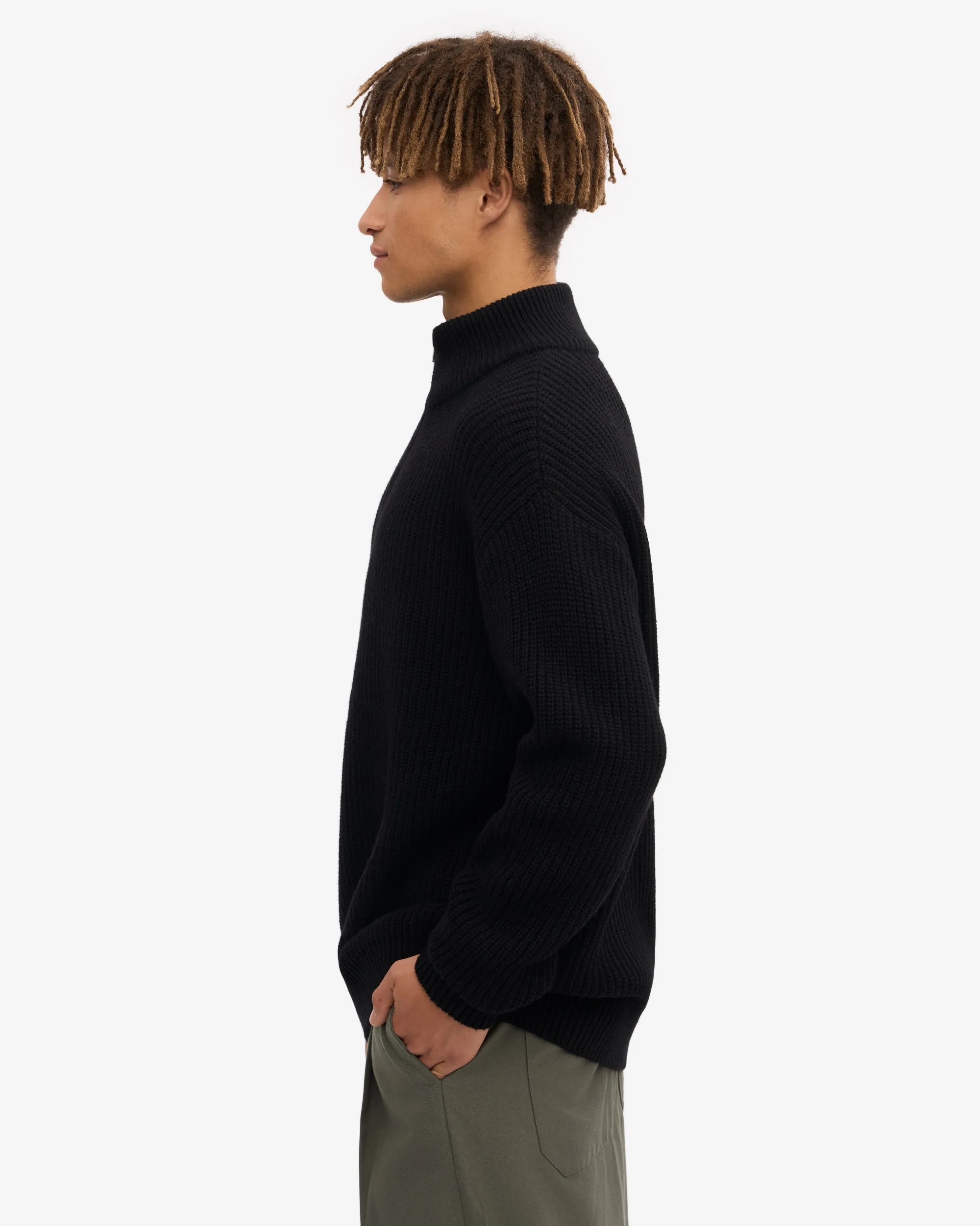 Merino Quarter Zip - Deep Black