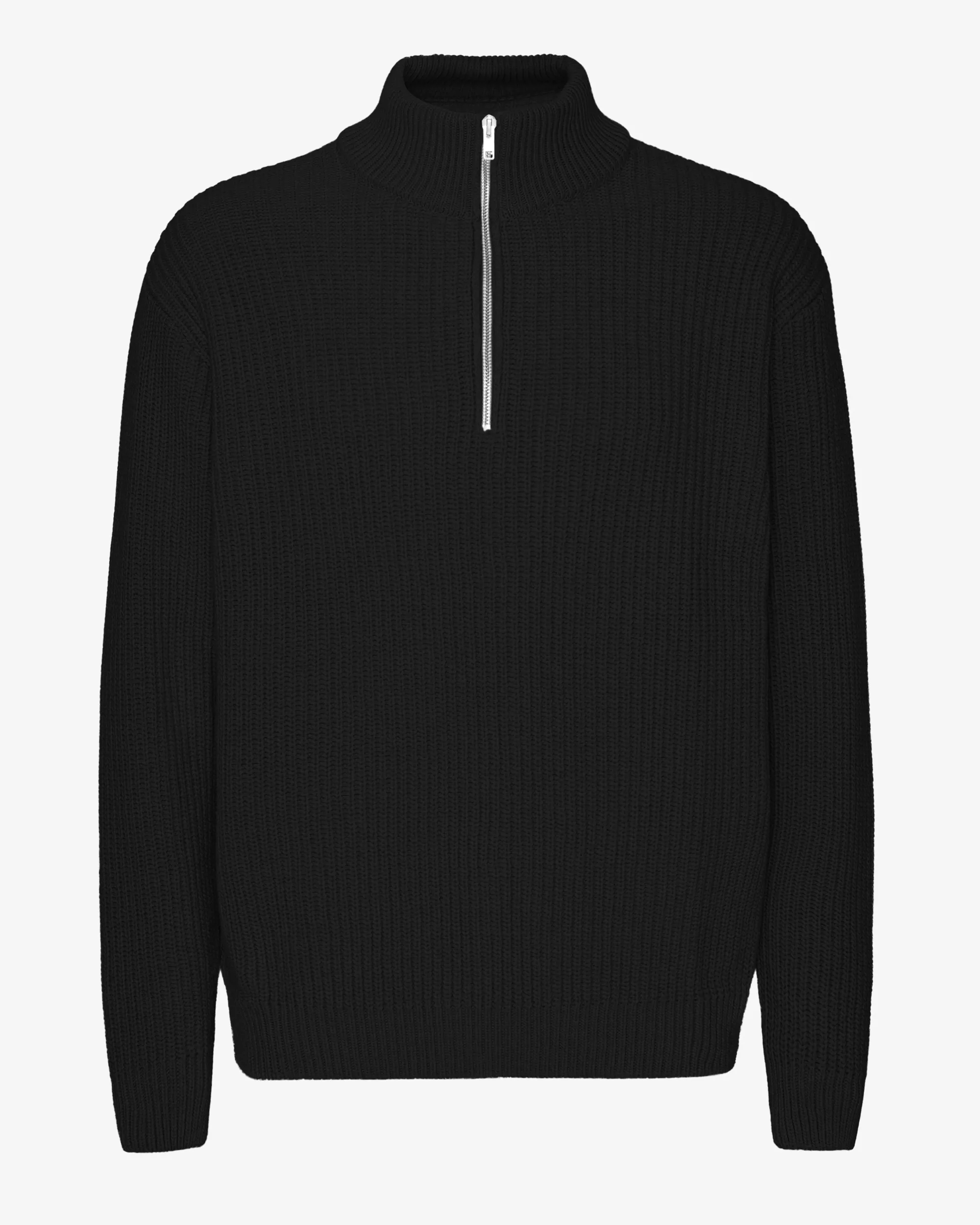 Merino Quarter Zip - Deep Black