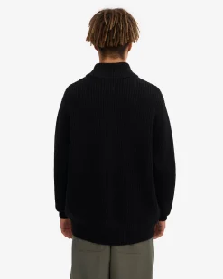 Merino Quarter Zip - Deep Black