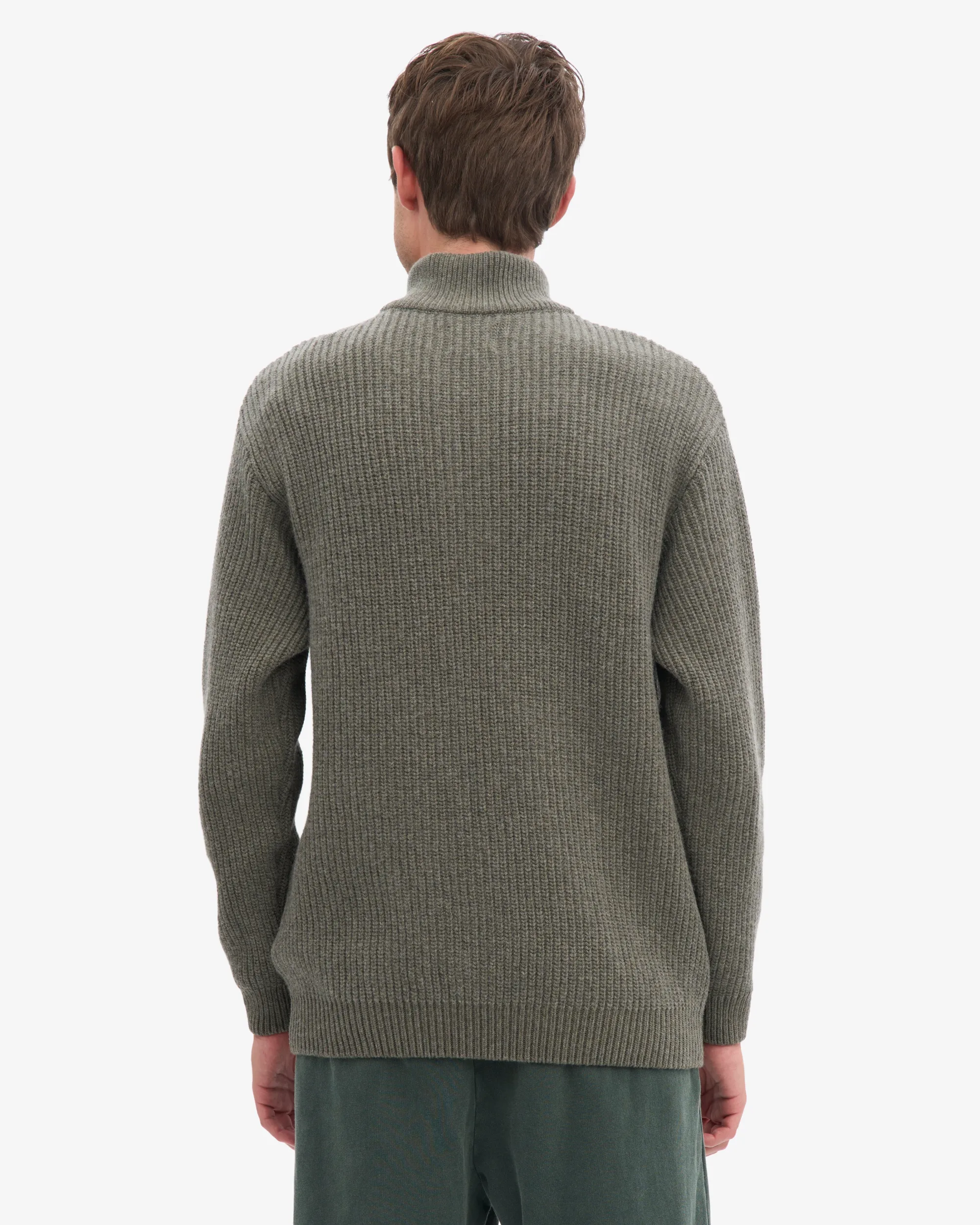 Merino Quarter Zip - Dusty Olive