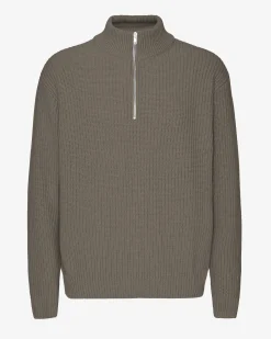 Merino Quarter Zip - Dusty Olive