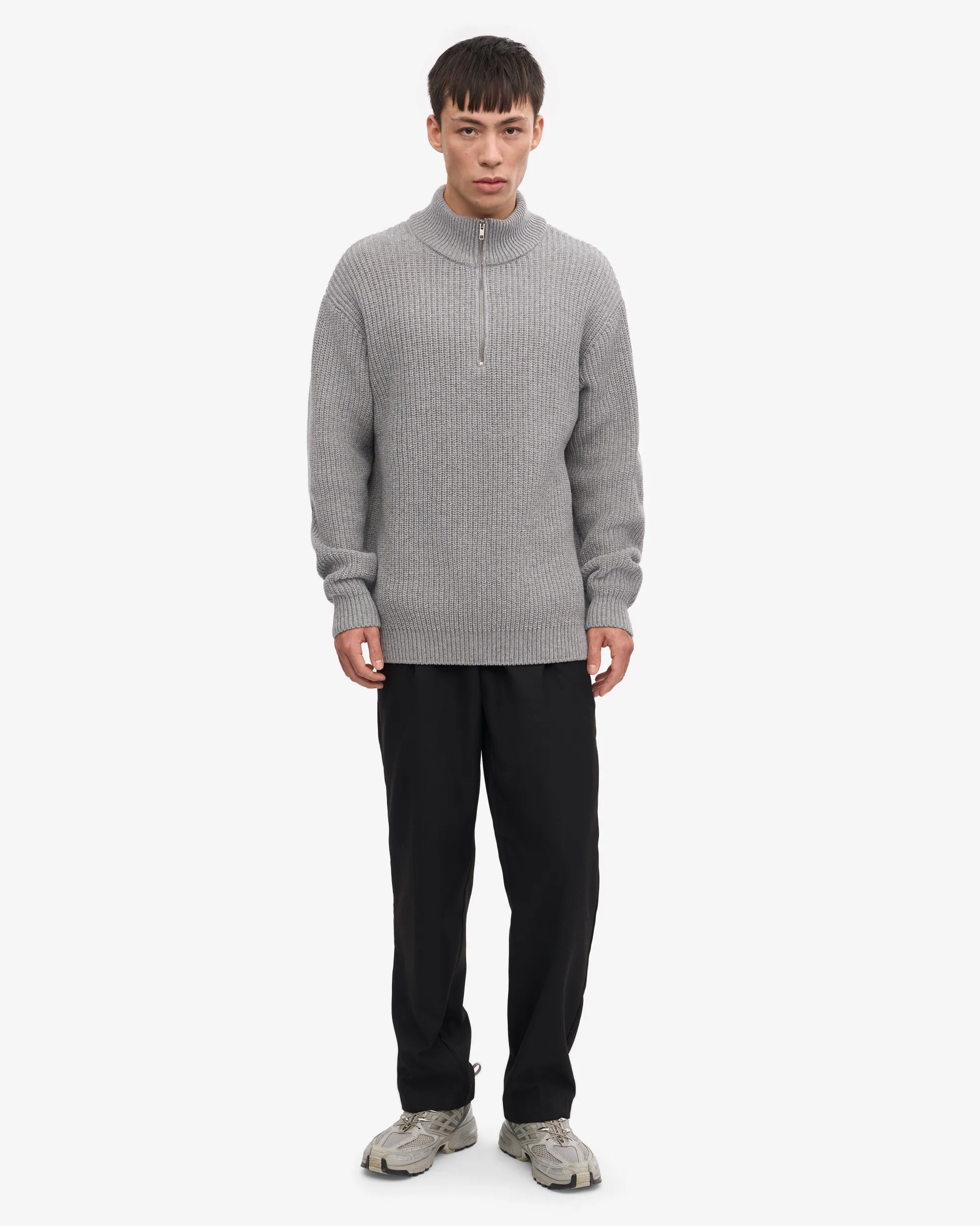 Merino Quarter Zip - Heather Grey