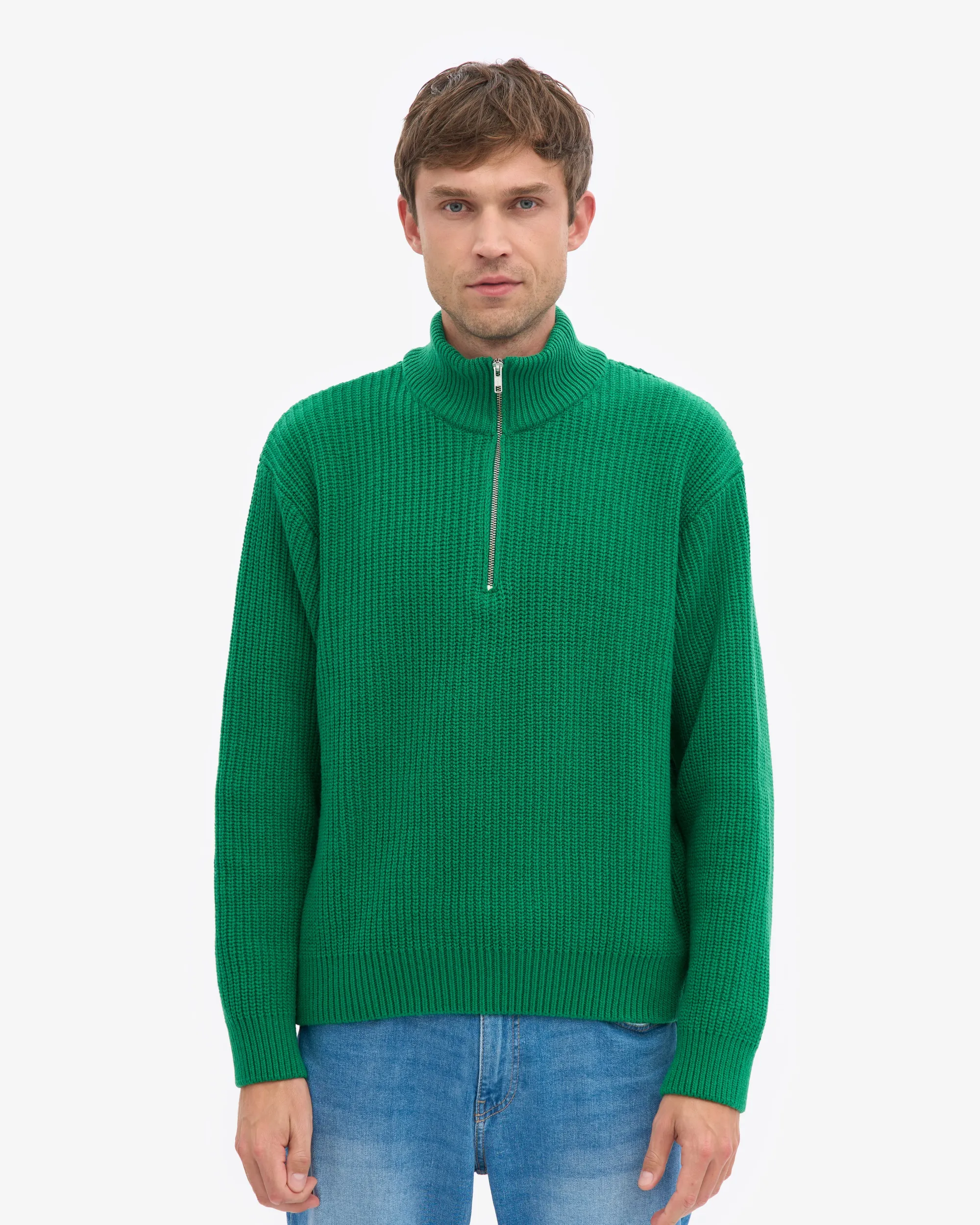 Merino Quarter Zip - Kelly Green