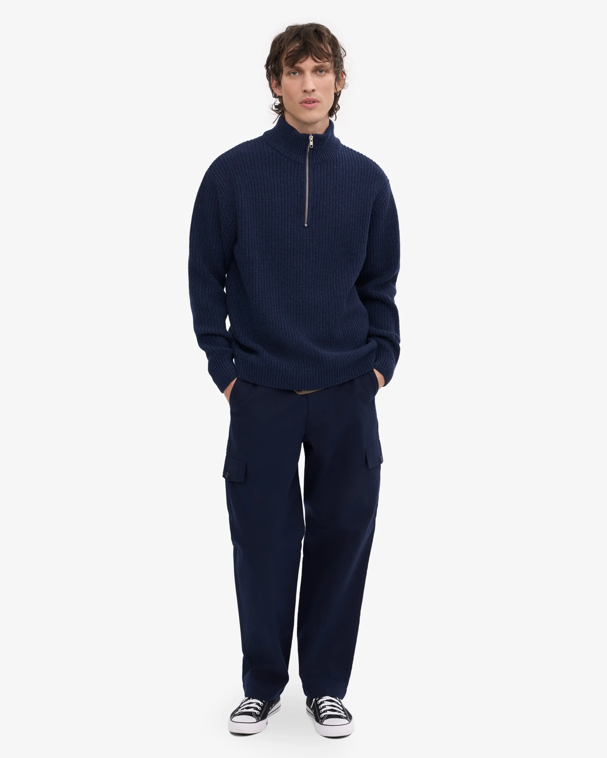 Merino Quarter Zip - Marine Blue