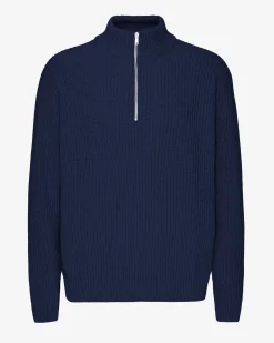 Merino Quarter Zip - Marine Blue