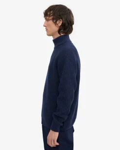 Merino Quarter Zip - Marine Blue