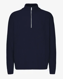 Merino Quarter Zip - Navy Blue