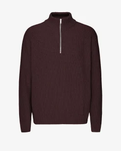 Merino Quarter Zip - Oxblood Red