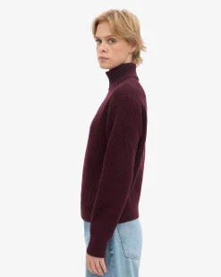 Merino Quarter Zip - Oxblood Red