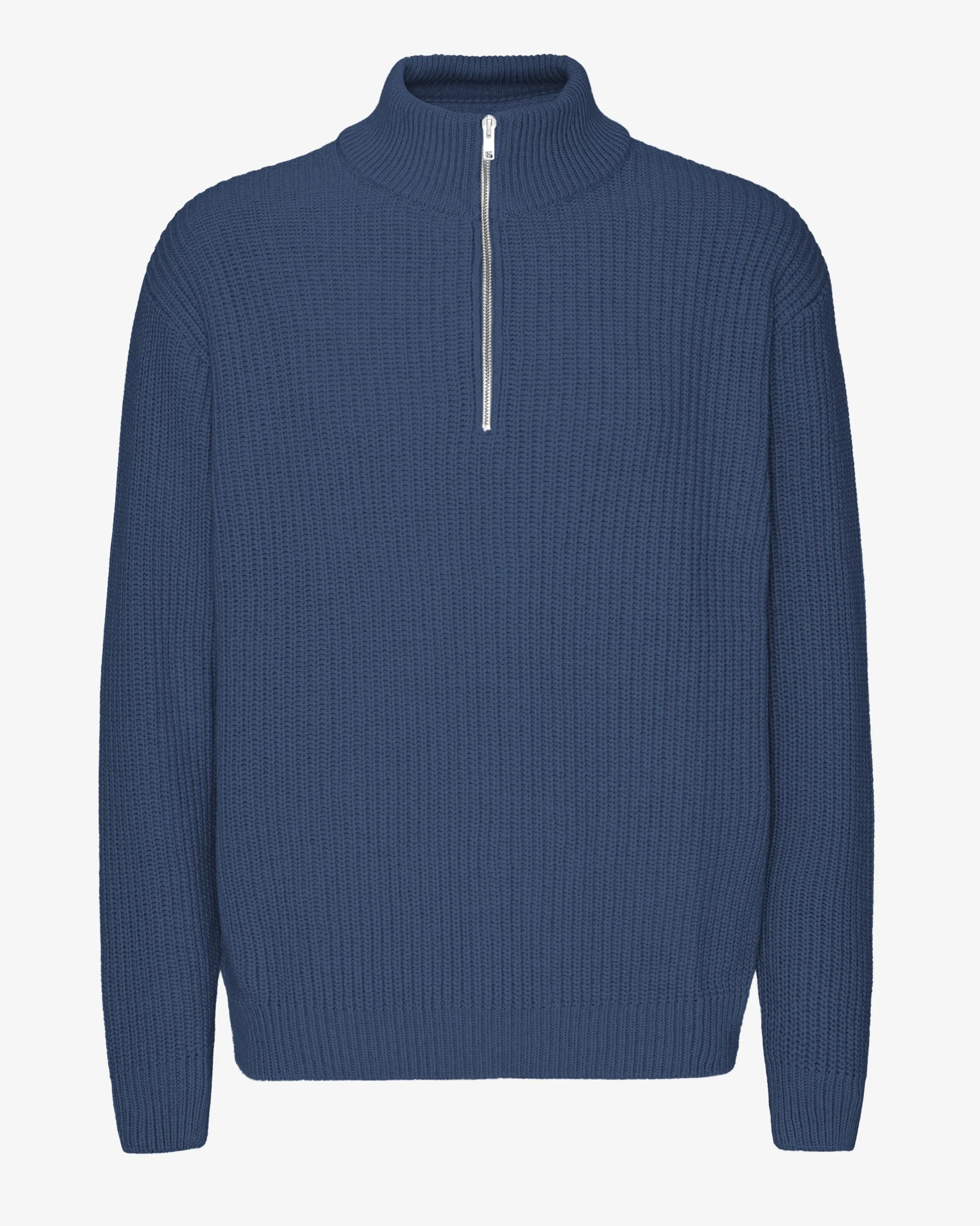 Merino Quarter Zip - Petrol Blue