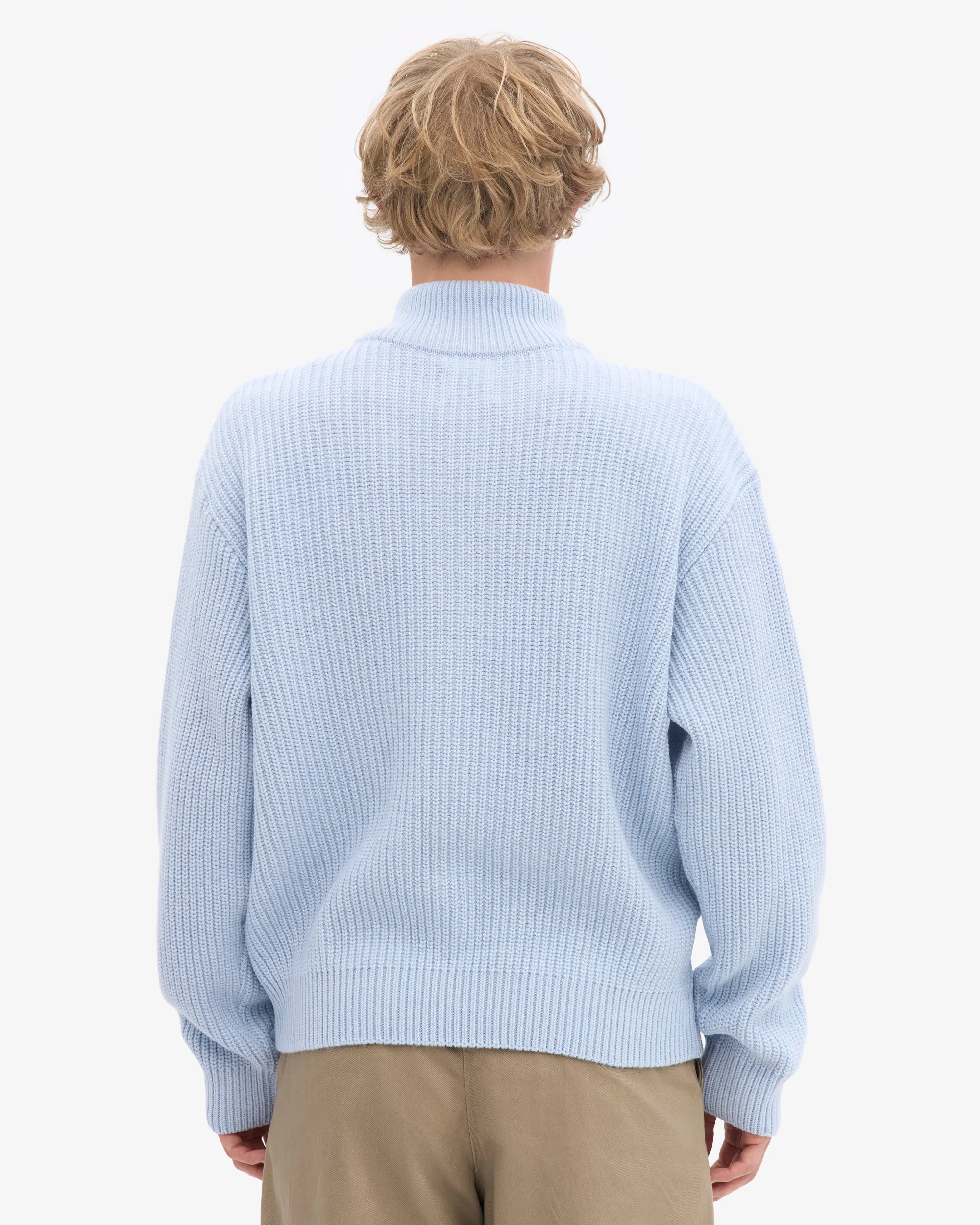 Merino Quarter Zip - Polar Blue