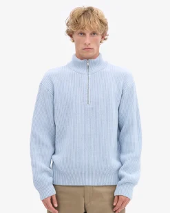Merino Quarter Zip - Polar Blue