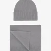 Merino Wool Beanie & Scarf - Heather Grey