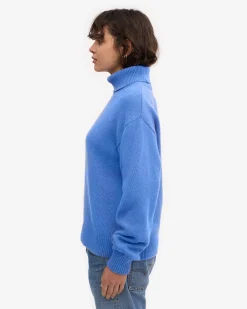 Merino Wool Turtleneck - Pacific Blue