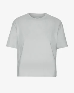 Organic Boxy Crop Tee - Faded Grey