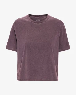 Organic Boxy Crop Tee - Faded Grape