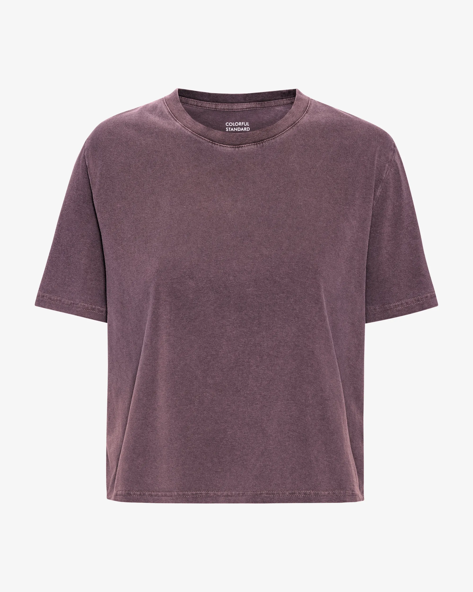 Organic Boxy Crop Tee - Faded Grape