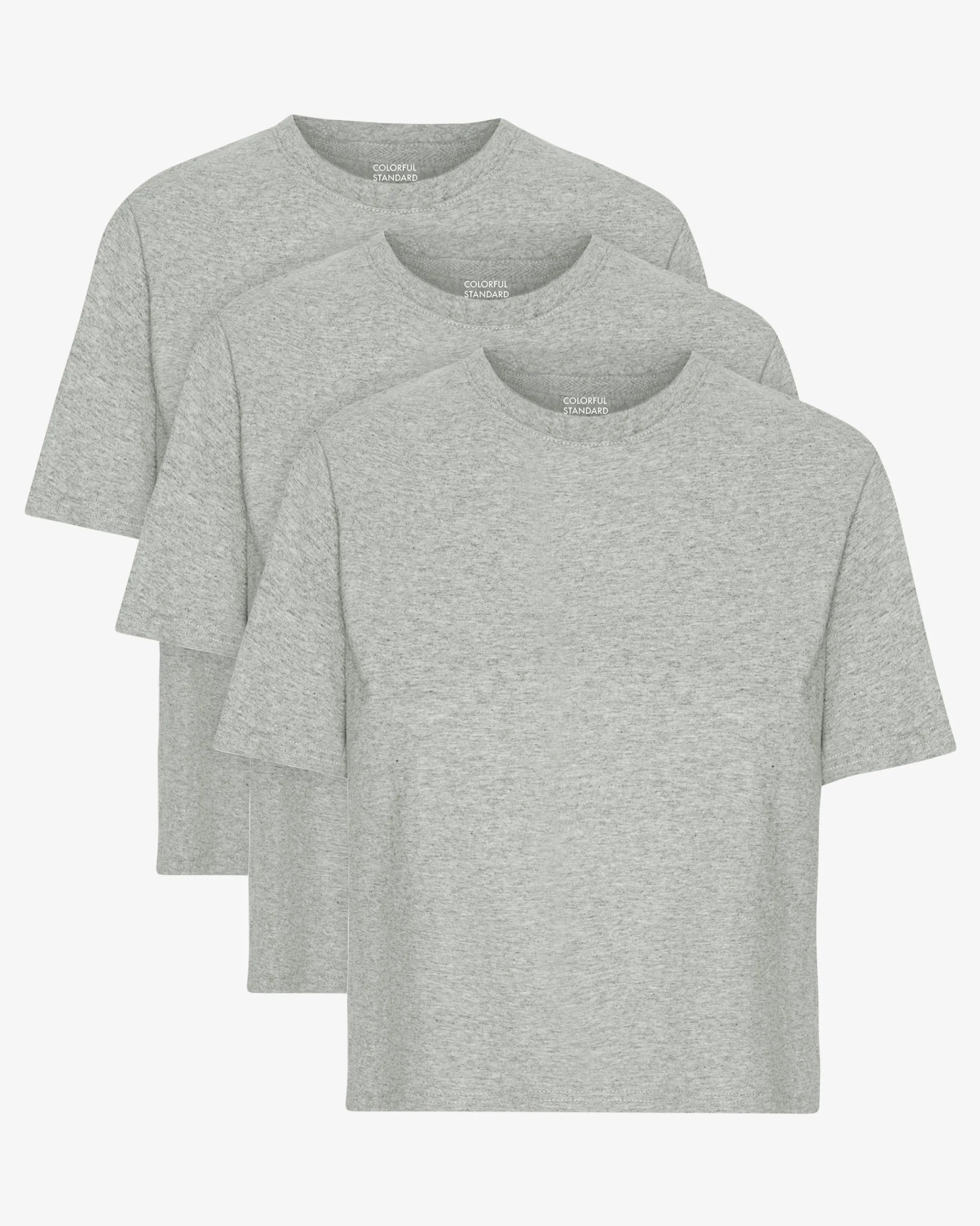 Organic Boxy Crop Tee - Heather Grey (3-Pack)