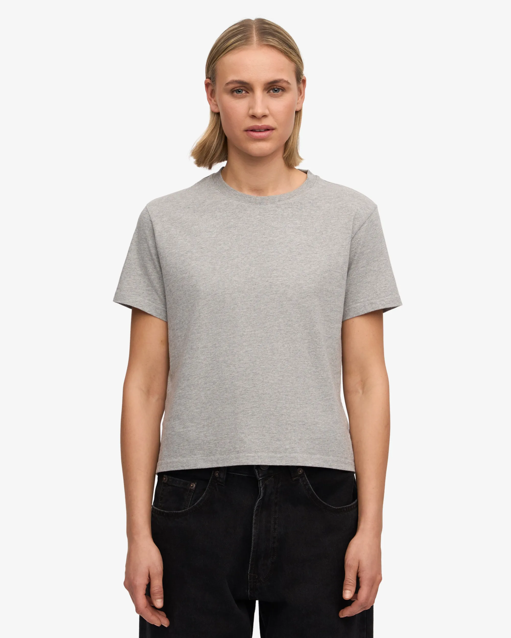 Organic Boxy Crop Tee - Heather Grey (3-Pack)