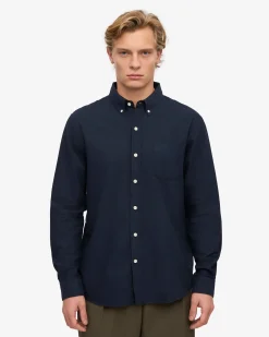 Organic Button Down Shirt - Navy Blue