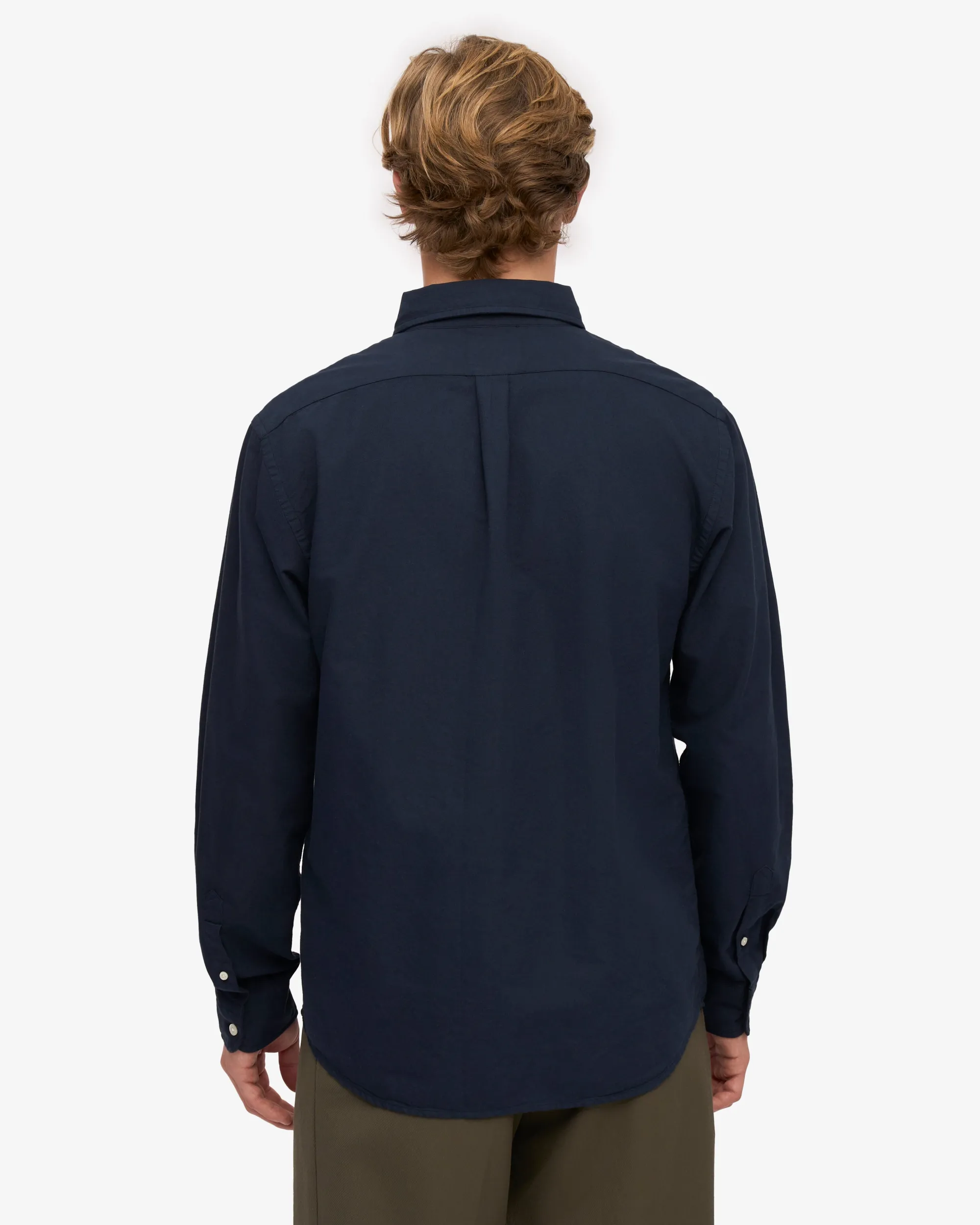 Organic Button Down Shirt - Navy Blue