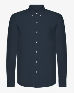 Organic Button Down Shirt - Navy Blue