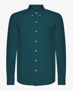 Organic Button Down Shirt - Ocean Green