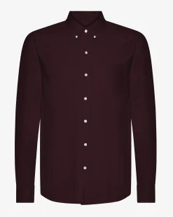 Organic Button Down Shirt - Oxblood Red