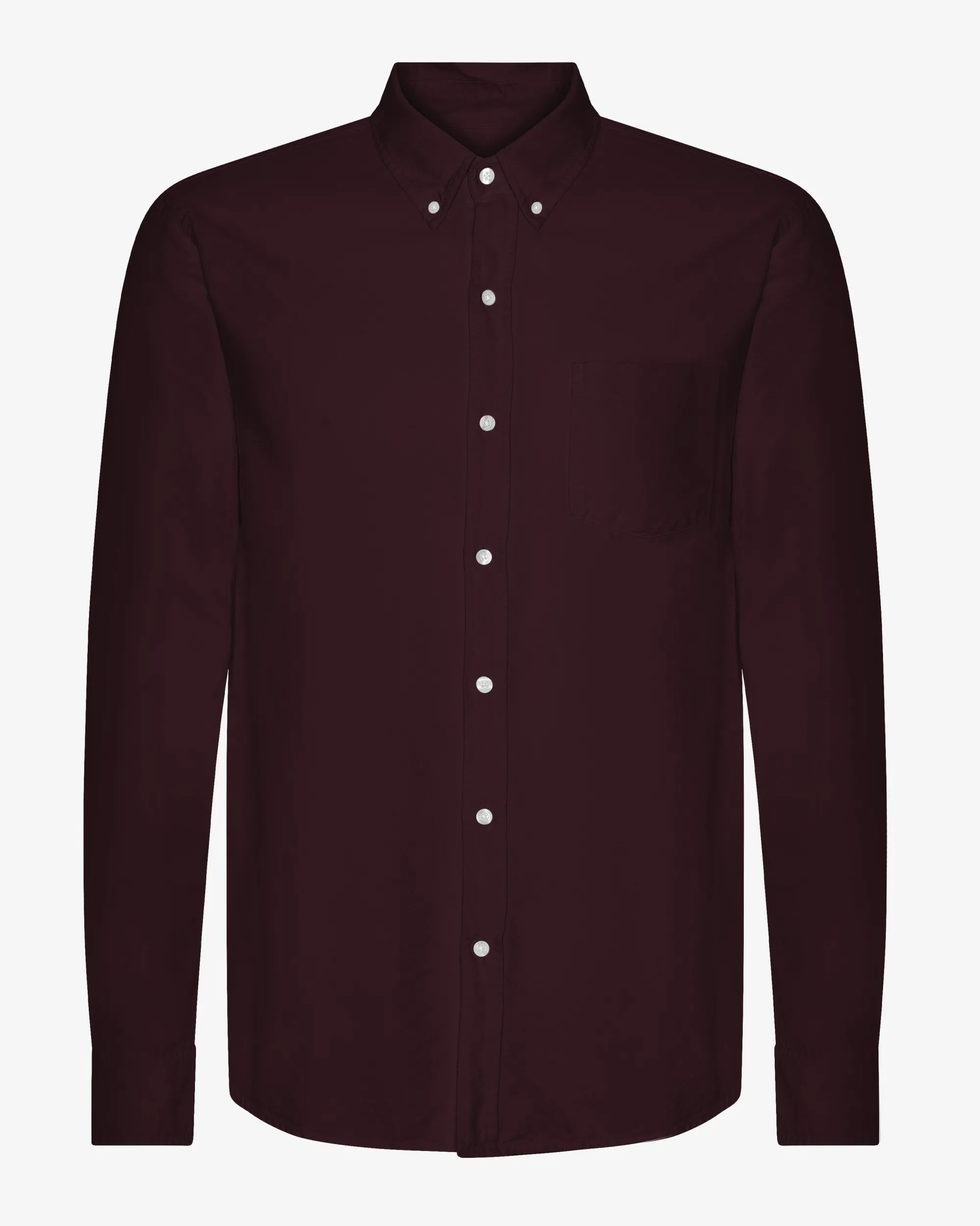Organic Button Down Shirt - Oxblood Red