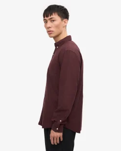 Organic Button Down Shirt - Oxblood Red