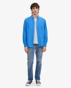 Organic Button Down Shirt - Pacific Blue