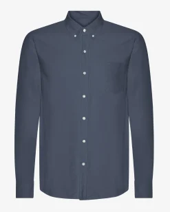 Organic Button Down Shirt - Petrol Blue