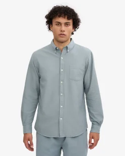 Organic Button Down Shirt - Steel Blue
