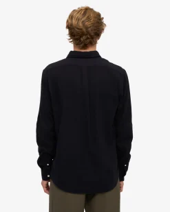 Organic Flannel Shirt - Deep Black