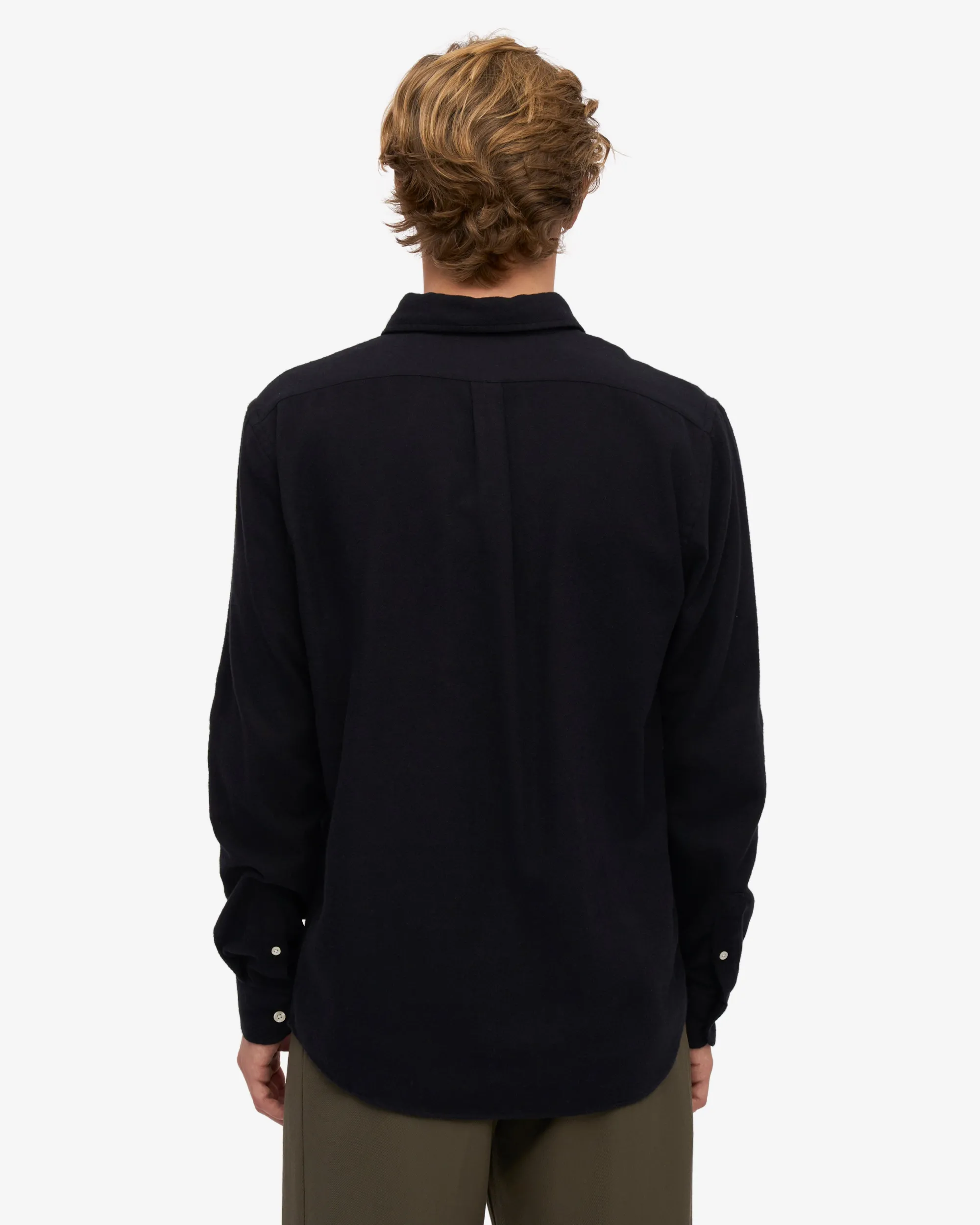 Organic Flannel Shirt - Deep Black
