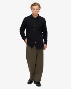 Organic Flannel Shirt - Deep Black