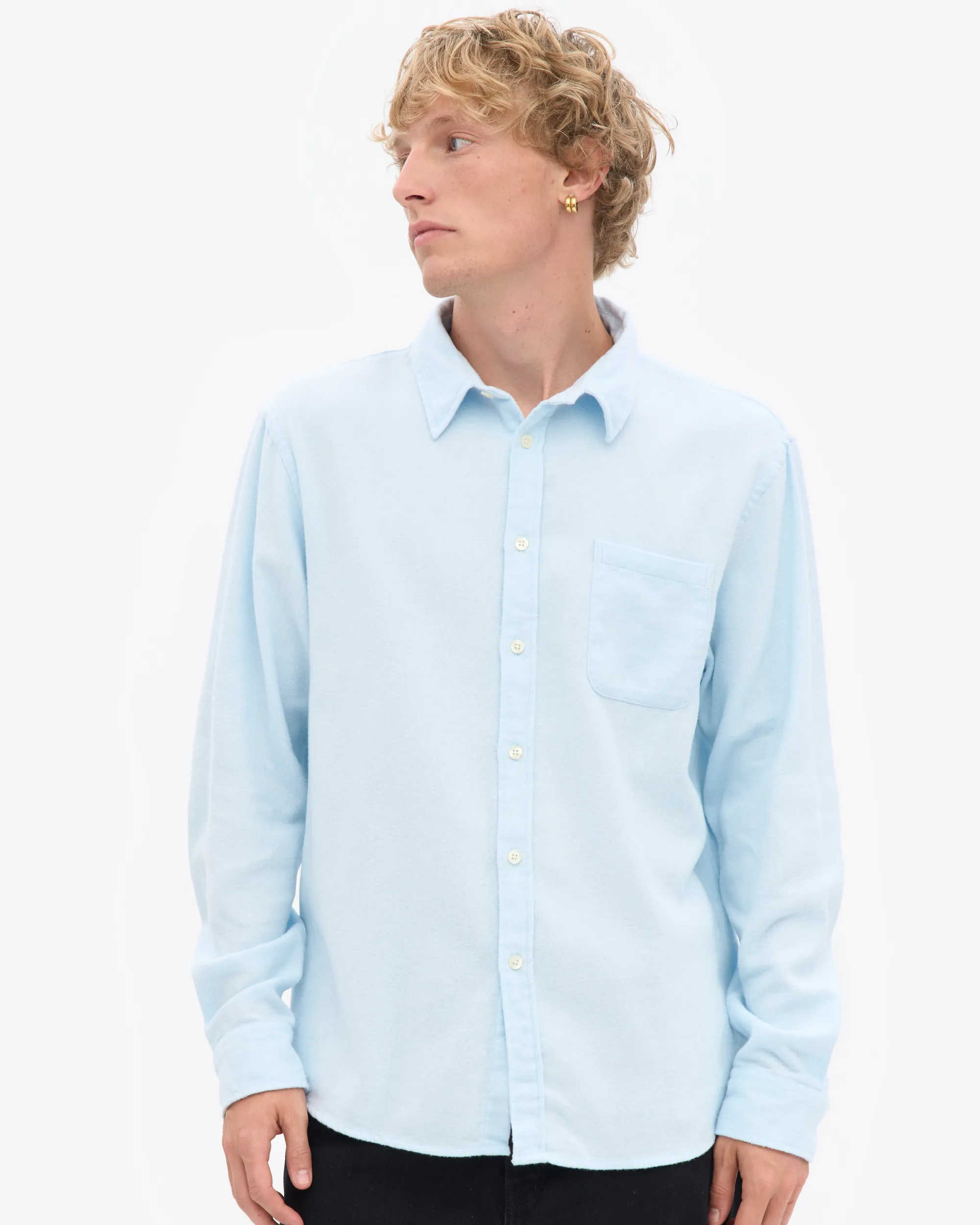 Organic Flannel Shirt - Polar Blue